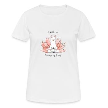 Ralentissez et faites du Yoga Lama - T-shirt respirant Femme - blanc - Devant - AI Model Female 172 dark (172cm)
