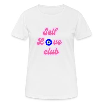 Selbstliebe-Club - Frauen T-Shirt atmungsaktiv - Weiß - Vorne - AI Model Female 172 dark (172cm)