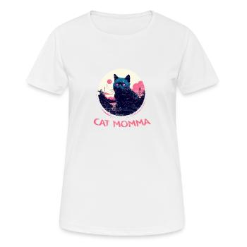 Cat Momma - Katzen Mama Shirt - Frauen T-Shirt atmungsaktiv - Weiß - Vorne - AI Model Female 172 dark (172cm)