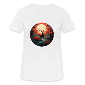 Cerf mystique - T-shirt respirant Femme - blanc - Devant - AI Model Female 172 dark (172cm)