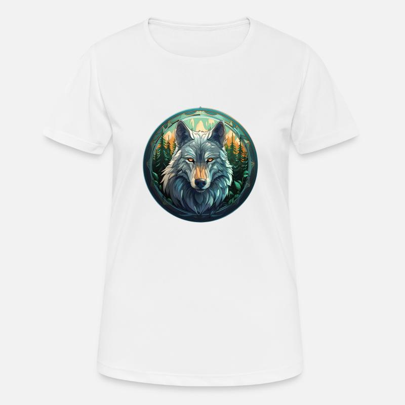 Wolf Emblem - Women's Breathable T-Shirt - white