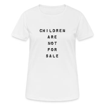 T-Shirt "Children are not for sale" - Women's Breathable T-Shirt - white - Front - AI Model Female 172 dark (172cm)