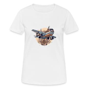 Airline-Stil - Frauen T-Shirt atmungsaktiv - Weiß - Vorne - AI Model Female 172 dark (172cm)