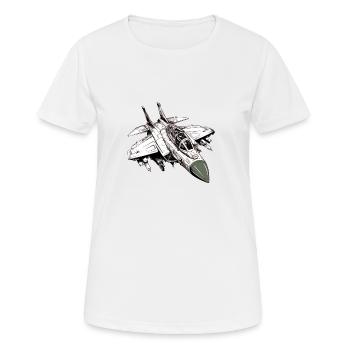 Silberpfeil-Ebene - Frauen T-Shirt atmungsaktiv - Weiß - Vorne - AI Model Female 172 dark (172cm)