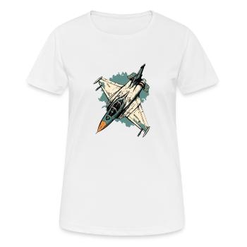 Blaues Sturmflugzeug - Frauen T-Shirt atmungsaktiv - Weiß - Vorne - AI Model Female 172 dark (172cm)