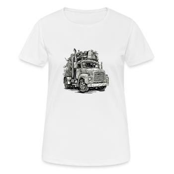Mightymoover LKW - Frauen T-Shirt atmungsaktiv - Weiß - Vorne - AI Model Female 172 dark (172cm)