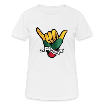 Lituanie Shaka - T-shirt respirant Femme - blanc - Devant - AI Model Female 172 dark (172cm)
