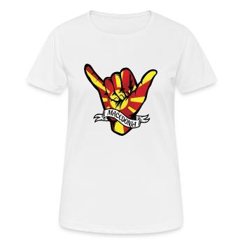 Macédoine Shaka - T-shirt respirant Femme - blanc - Devant - AI Model Female 172 dark (172cm)