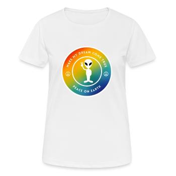 Weltfrieden - Frauen T-Shirt atmungsaktiv - Weiß - Vorne - AI Model Female 172 dark (172cm)