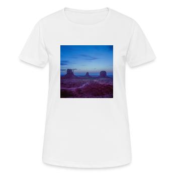 Vallée des Monuments - T-shirt respirant Femme - blanc - Devant - AI Model Female 172 dark (172cm)