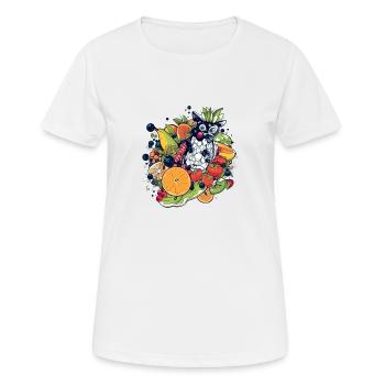 Chouette dans les fruits - T-shirt respirant Femme - blanc - Devant - AI Model Female 172 dark (172cm)