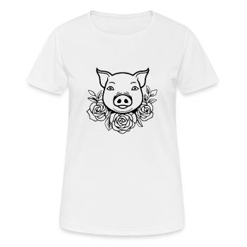 Pig Piggy Sow - Women's Breathable T-Shirt - white - Front - AI Model Female 172 dark (172cm)