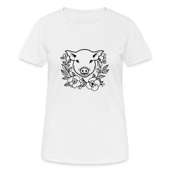 Pig Piggy Sow - Women's Breathable T-Shirt - white - Front - AI Model Female 172 dark (172cm)