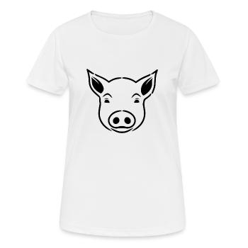 Pig Piggy Sow - Women's Breathable T-Shirt - white - Front - AI Model Female 172 dark (172cm)