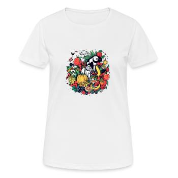 Les fruits et animaux - T-shirt respirant Femme - blanc - Devant - AI Model Female 172 dark (172cm)