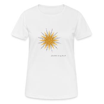 Sonnenschein in meinem Herzen - Frauen T-Shirt atmungsaktiv - Weiß - Vorne - AI Model Female 172 dark (172cm)