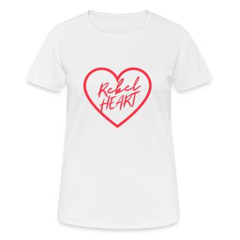Rebellisches Herz - Frauen T-Shirt atmungsaktiv - Weiß - Vorne - AI Model Female 172 dark (172cm)