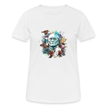 Siou l'indien - T-shirt respirant Femme - blanc - Devant - AI Model Female 172 dark (172cm)