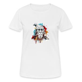 Papy siou - T-shirt respirant Femme - blanc - Devant - AI Model Female 172 dark (172cm)