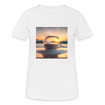Amazing cup of coffee, unusual design - Women's Breathable T-Shirt - white - Front - AI Model Female 172 dark (172cm)