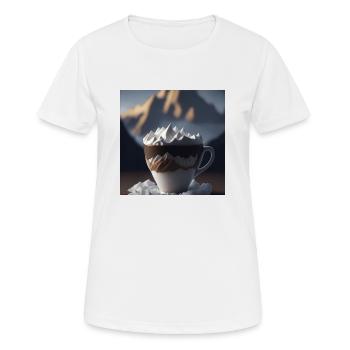 Amazing cup of coffee, unusual design - Women's Breathable T-Shirt - white - Front - AI Model Female 172 dark (172cm)