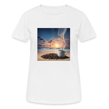 Amazing cup of coffee, unusual design - Women's Breathable T-Shirt - white - Front - AI Model Female 172 dark (172cm)
