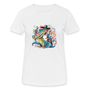 Izidi l'alligator - T-shirt respirant Femme - blanc - Devant - AI Model Female 172 dark (172cm)
