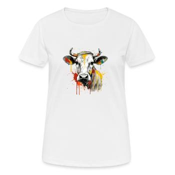 Lika die Kuh - Frauen T-Shirt atmungsaktiv - Weiß - Vorne - AI Model Female 172 dark (172cm)