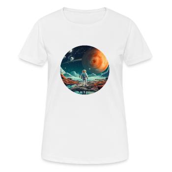 Spaceman um All, Astronauten Geschenk - Frauen T-Shirt atmungsaktiv - Weiß - Vorne - AI Model Female 172 dark (172cm)