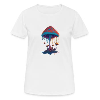 Pilz - Frauen T-Shirt atmungsaktiv - Weiß - Vorne - AI Model Female 172 dark (172cm)
