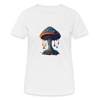 Pilz - Frauen T-Shirt atmungsaktiv - Weiß - Vorne - AI Model Female 172 dark (172cm)