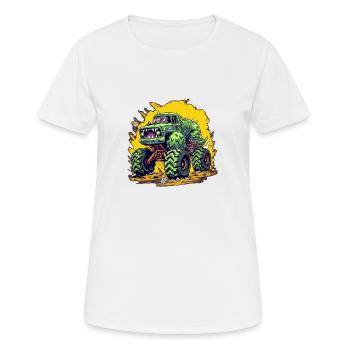 Monster Truck realmonster - Frauen T-Shirt atmungsaktiv - Weiß - Vorne - AI Model Female 172 dark (172cm)