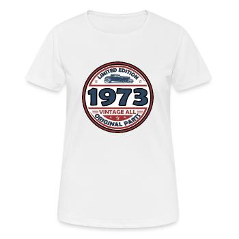Vintage 1973 - T-shirt respirant Femme - blanc - Devant - AI Model Female 172 dark (172cm)