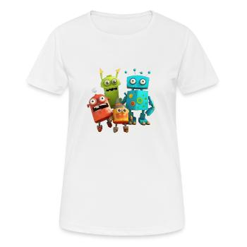Robo Buddies: aventures amusantes - T-shirt respirant Femme - blanc - Devant - AI Model Female 172 dark (172cm)