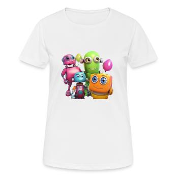 Robo Buddies: aventures amusantes - T-shirt respirant Femme - blanc - Devant - AI Model Female 172 dark (172cm)