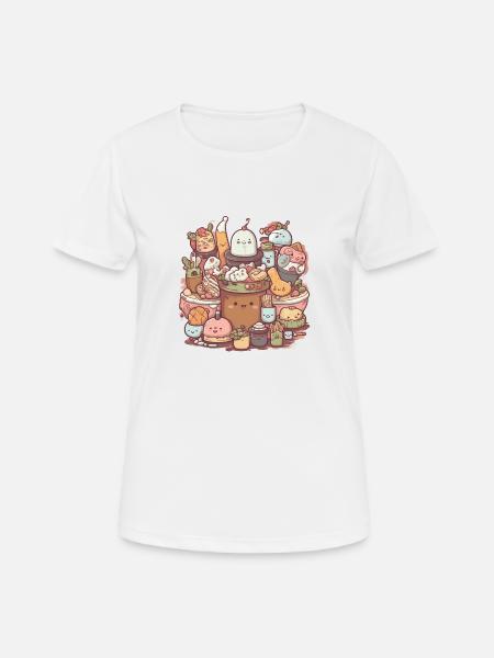 Kawaii Foodies: Adorable Treats & Sweet Delights - Women's Breathable T-Shirt - white