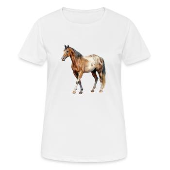 Pferd - Frauen T-Shirt atmungsaktiv - Weiß - Vorne - AI Model Female 172 dark (172cm)