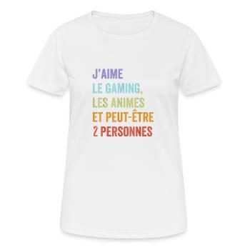 Humour jeux video homme Gamer Geek Anime Japonais - T-shirt respirant Femme - blanc - Devant - AI Model Female 172 dark (172cm)