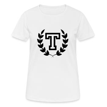 Sport-Brief - Frauen T-Shirt atmungsaktiv - Weiß - Vorne - AI Model Female 172 dark (172cm)
