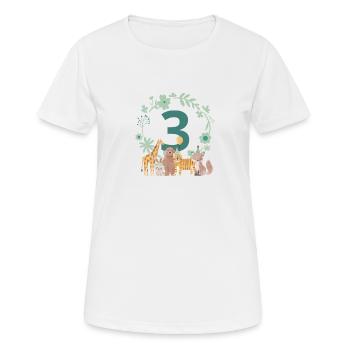 3. Jahrestag - Tiere zum dritten Jahrestag - Frauen T-Shirt atmungsaktiv - Weiß - Vorne - AI Model Female 172 dark (172cm)