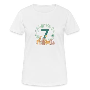 7-jähriges Jubiläum - siebenjähriges Jubiläum Tiere - Frauen T-Shirt atmungsaktiv - Weiß - Vorne - AI Model Female 172 dark (172cm)