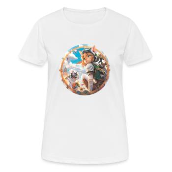 Anime Cat Boy - Women's Breathable T-Shirt - white - Front - AI Model Female 172 dark (172cm)