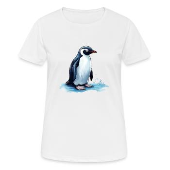 Pinguin im Smoking - Frauen T-Shirt atmungsaktiv - Weiß - Vorne - AI Model Female 172 dark (172cm)