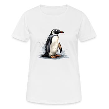 Pingouin sur la banquise - T-shirt respirant Femme - blanc - Devant - AI Model Female 172 dark (172cm)