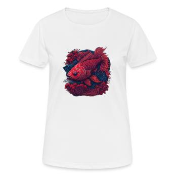 beau poisson - T-shirt respirant Femme - blanc - Devant - AI Model Female 172 dark (172cm)