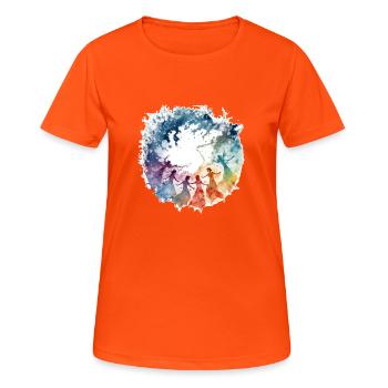 La danse des anges - T-shirt respirant Femme - orange néon - Devant - AI Model Female 172 dark (172cm)