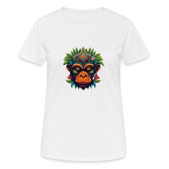 Jungle de primates singes trippy - T-shirt respirant Femme - blanc - Devant - AI Model Female 172 dark (172cm)