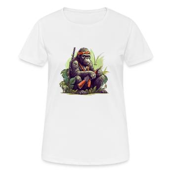 Les forêts tropicales humides sont protégées par des singes - T-shirt respirant Femme - blanc - Devant - AI Model Female 172 dark (172cm)
