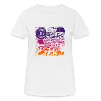Extraits de journaux Albums Magazines Code alphabet - T-shirt respirant Femme - blanc - Devant - AI Model Female 172 dark (172cm)