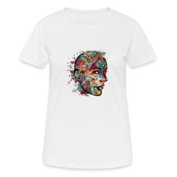 The flowery face - Women's Breathable T-Shirt - white - Front - AI Model Female 172 dark (172cm)